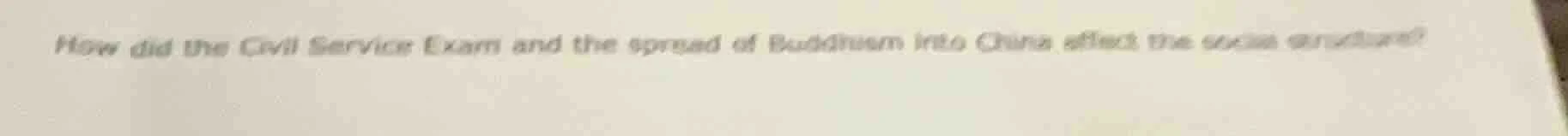 how did the civil service exam and the spread of buddhism into china af…