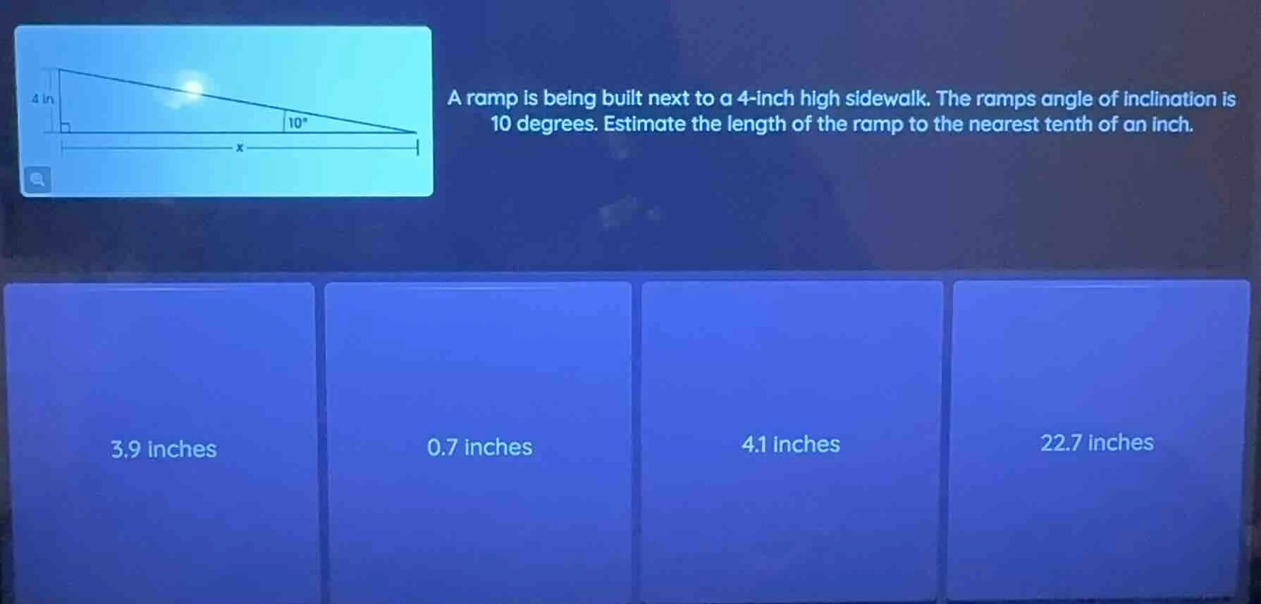 a ramp is being built next to a 4-inch high sidewalk. the ramps angle o…