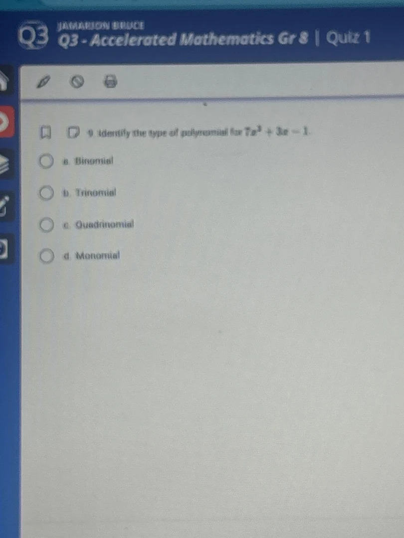 jamarion bruce q3 q3 - accelerated mathematics gr 8 | quiz 1 9. identif…