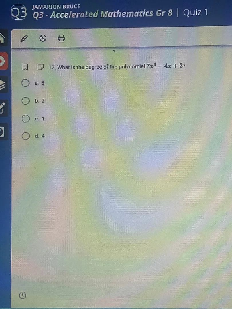 jamarion bruce q3 q3 - accelerated mathematics gr 8 | quiz 1 12. what i…