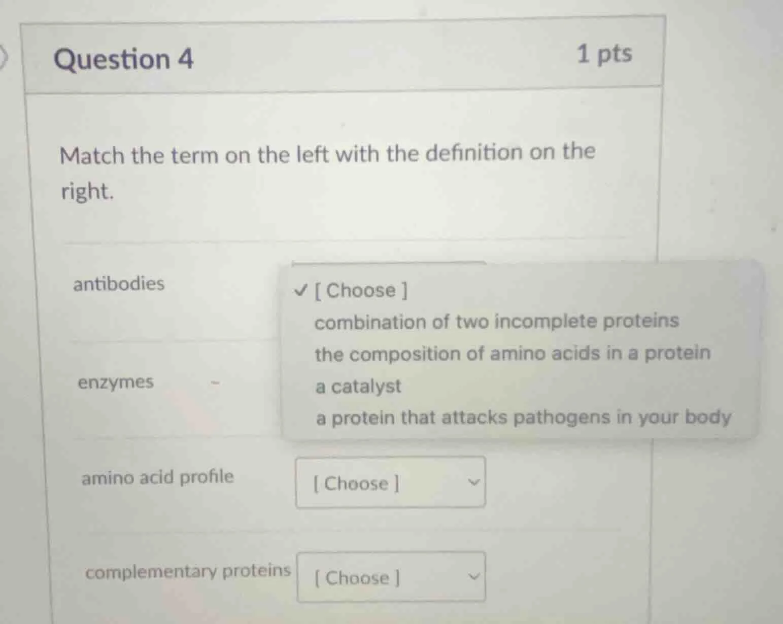 question 4 1 pts match the term on the left with the definition on the …
