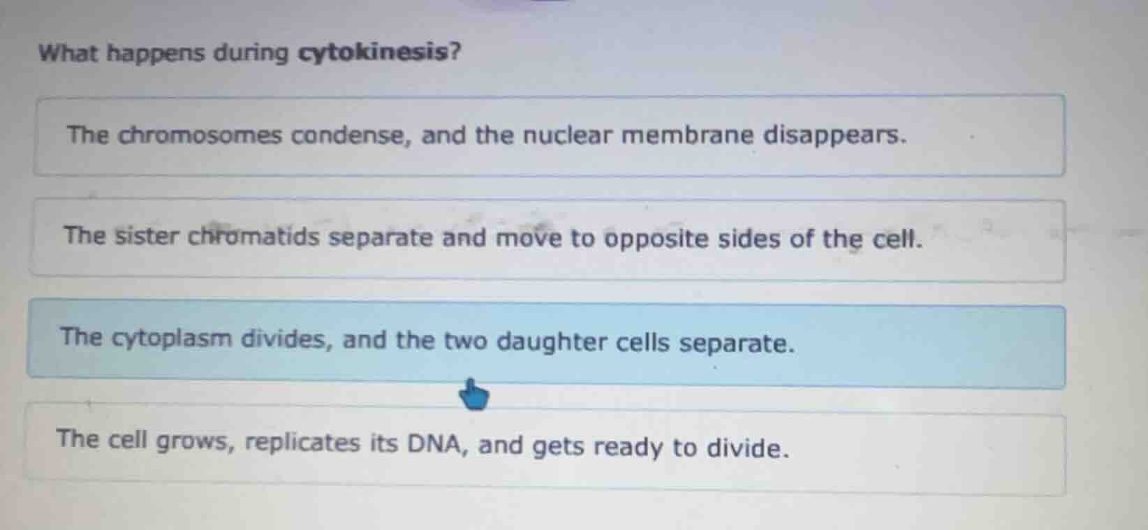 what happens during cytokinesis? the chromosomes condense, and the nucl…