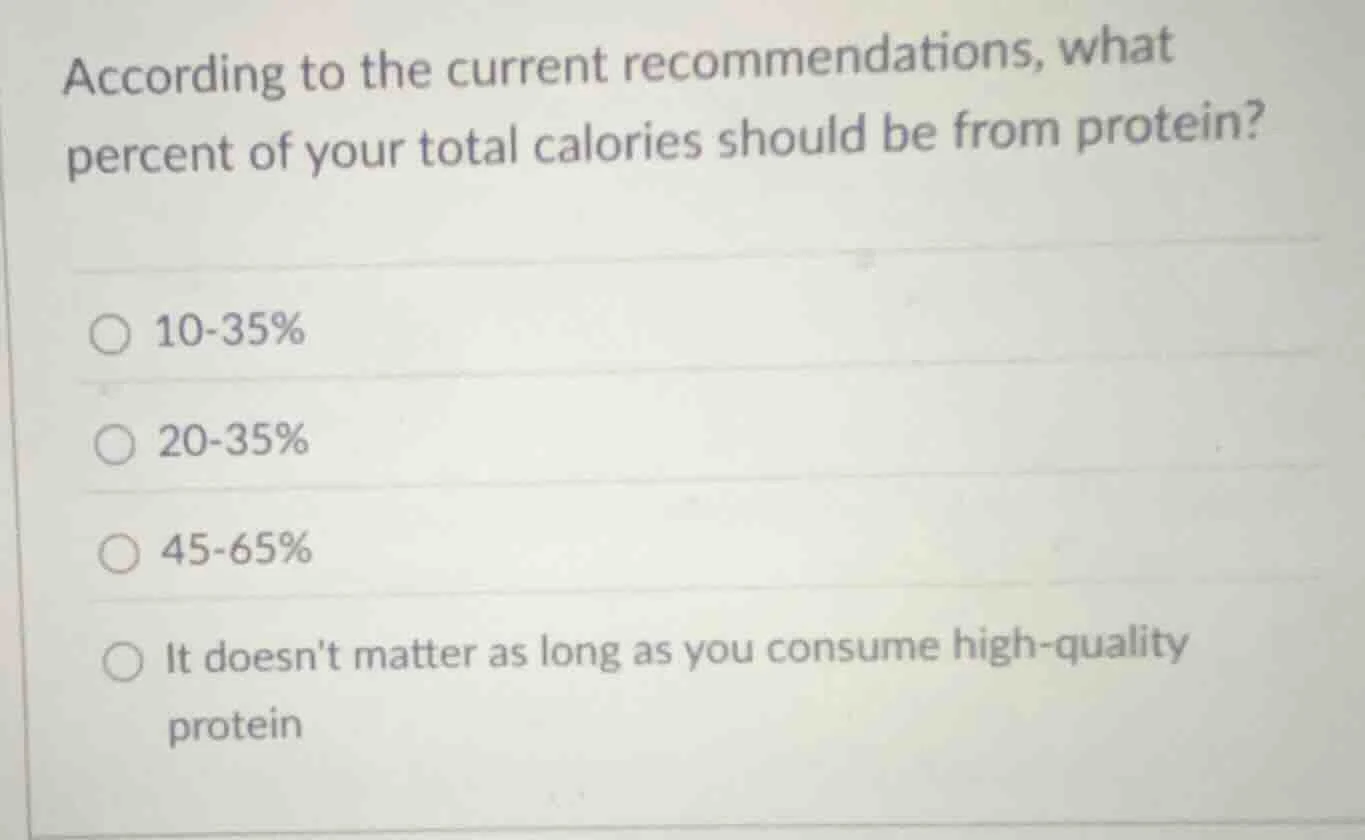 according to the current recommendations, what percent of your total ca…
