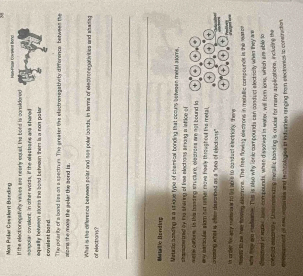 non polar covalent bonding if the electronegativity values are nearly e…