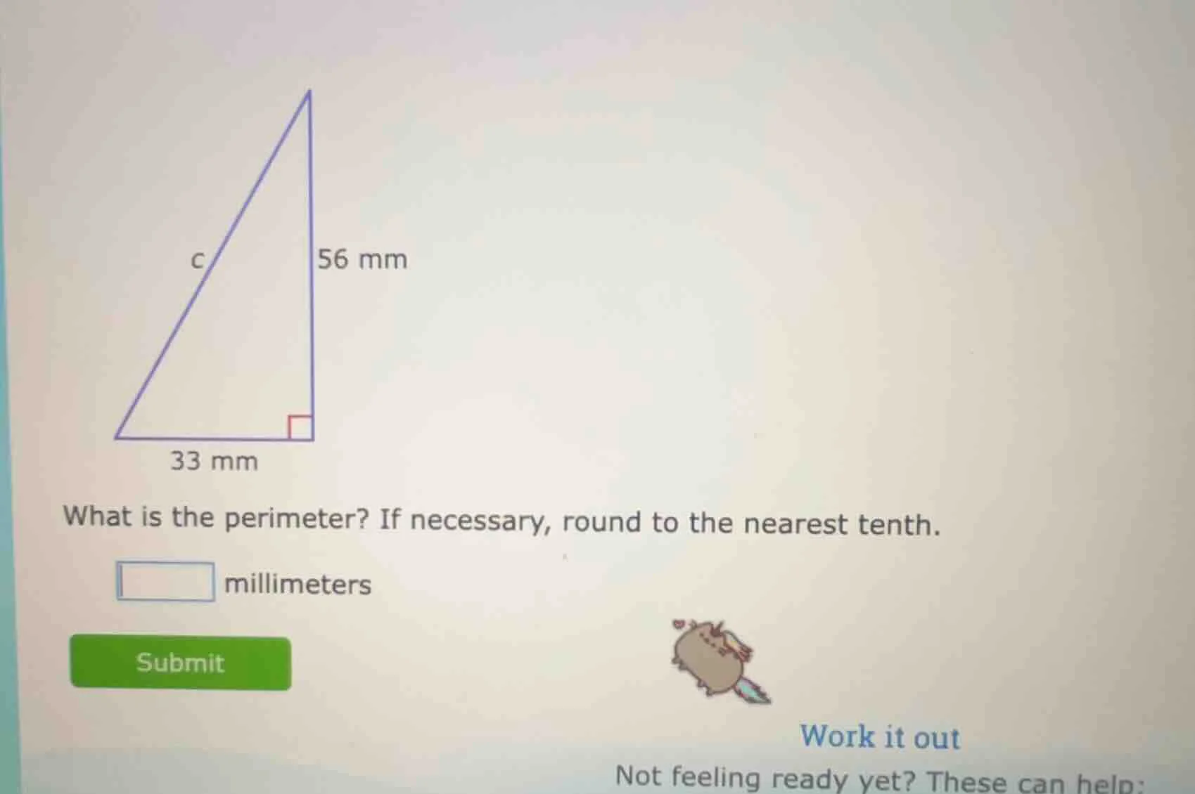 what is the perimeter? if necessary, round to the nearest tenth._____ m…