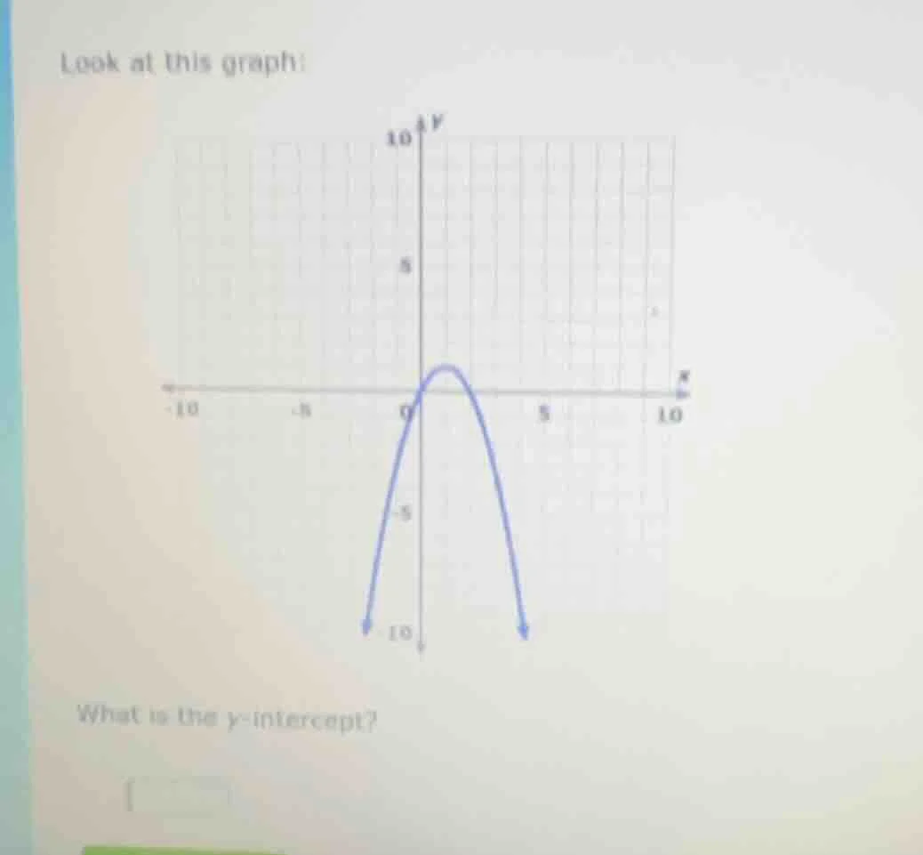 look at this graph: what is the y-intercept?