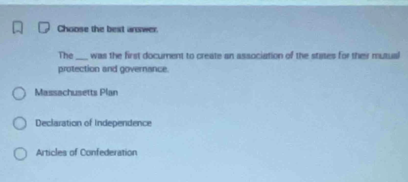 choose the best answer. the ___ was the first document to create an ass…