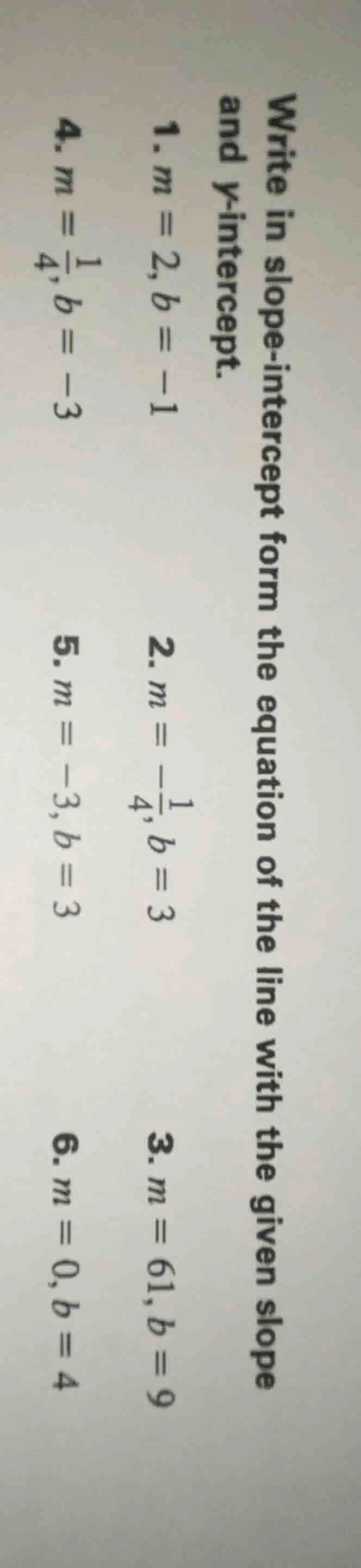 write in slope-intercept form the equation of the line with the given s…