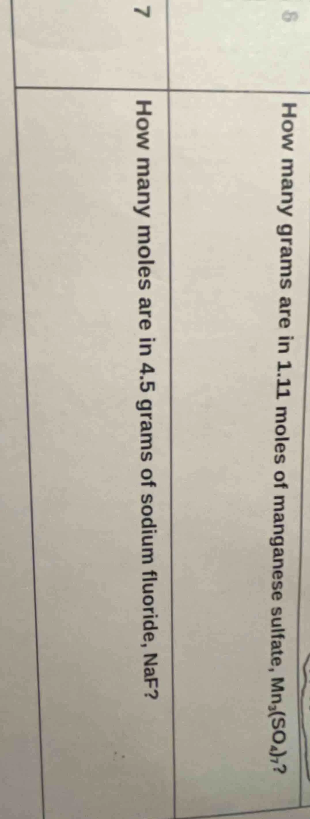 6. how many grams are in 1.11 moles of manganese sulfate, $\text{mn}_3(…