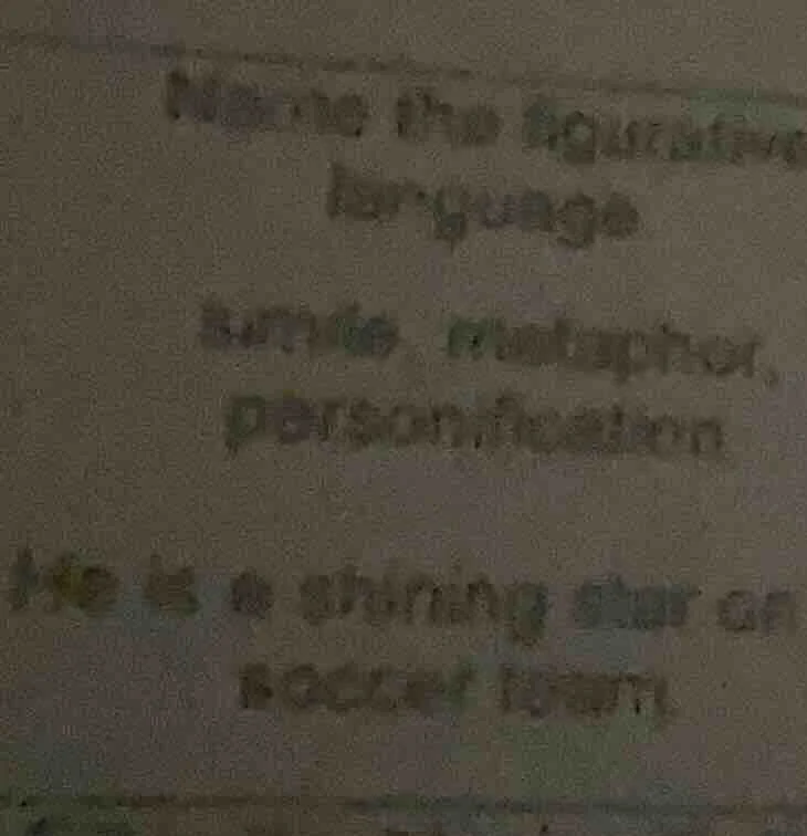 name the figurative language simile, metaphor, personification he is a …