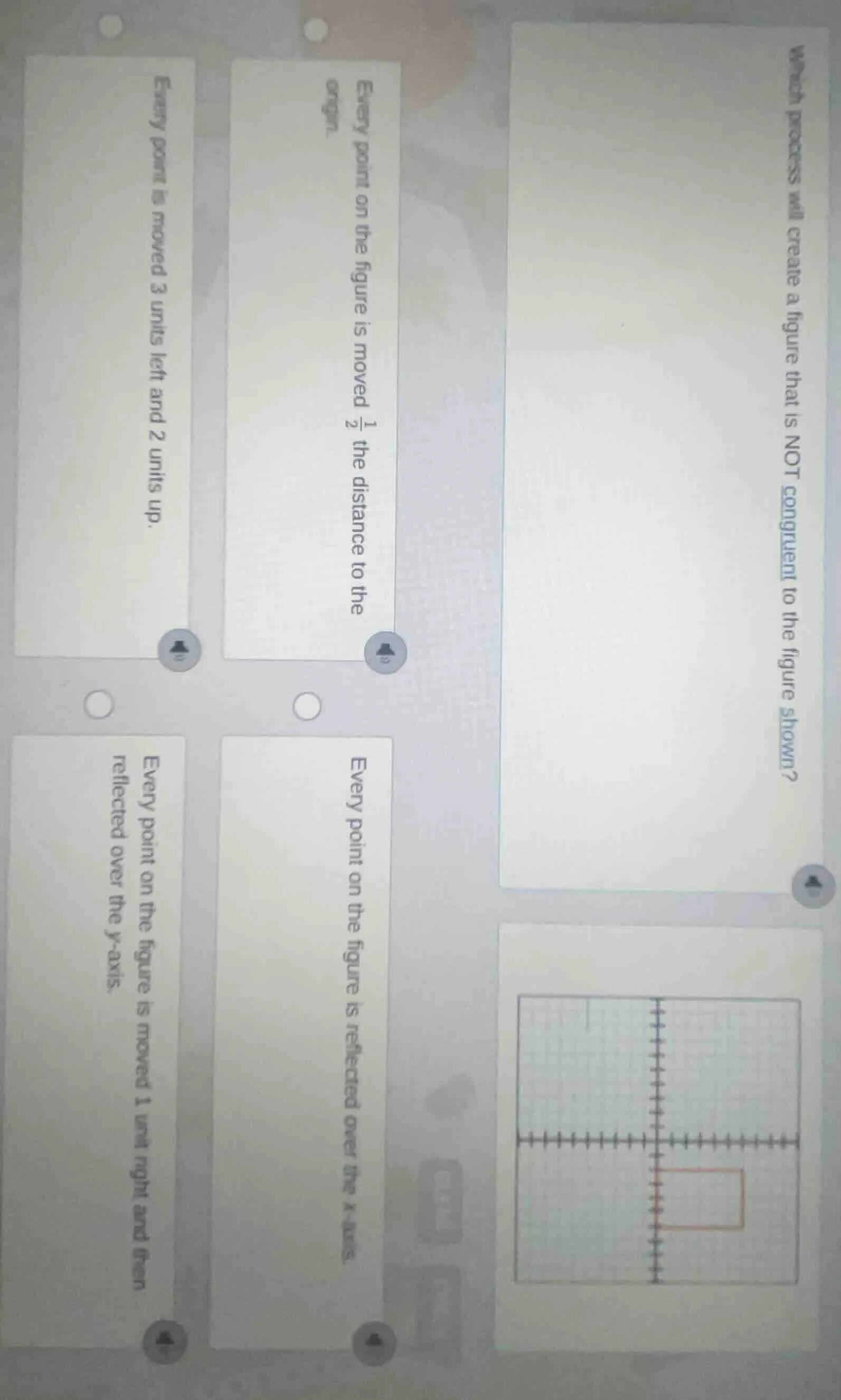 which process will create a figure that is not congruent to the figure …