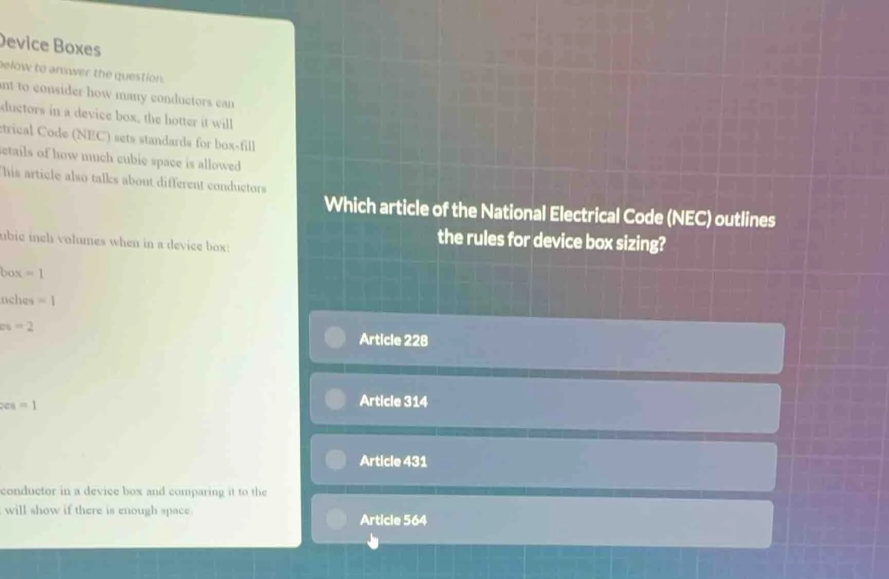 device boxeselow to answer the questionant to consider how many conduct…
