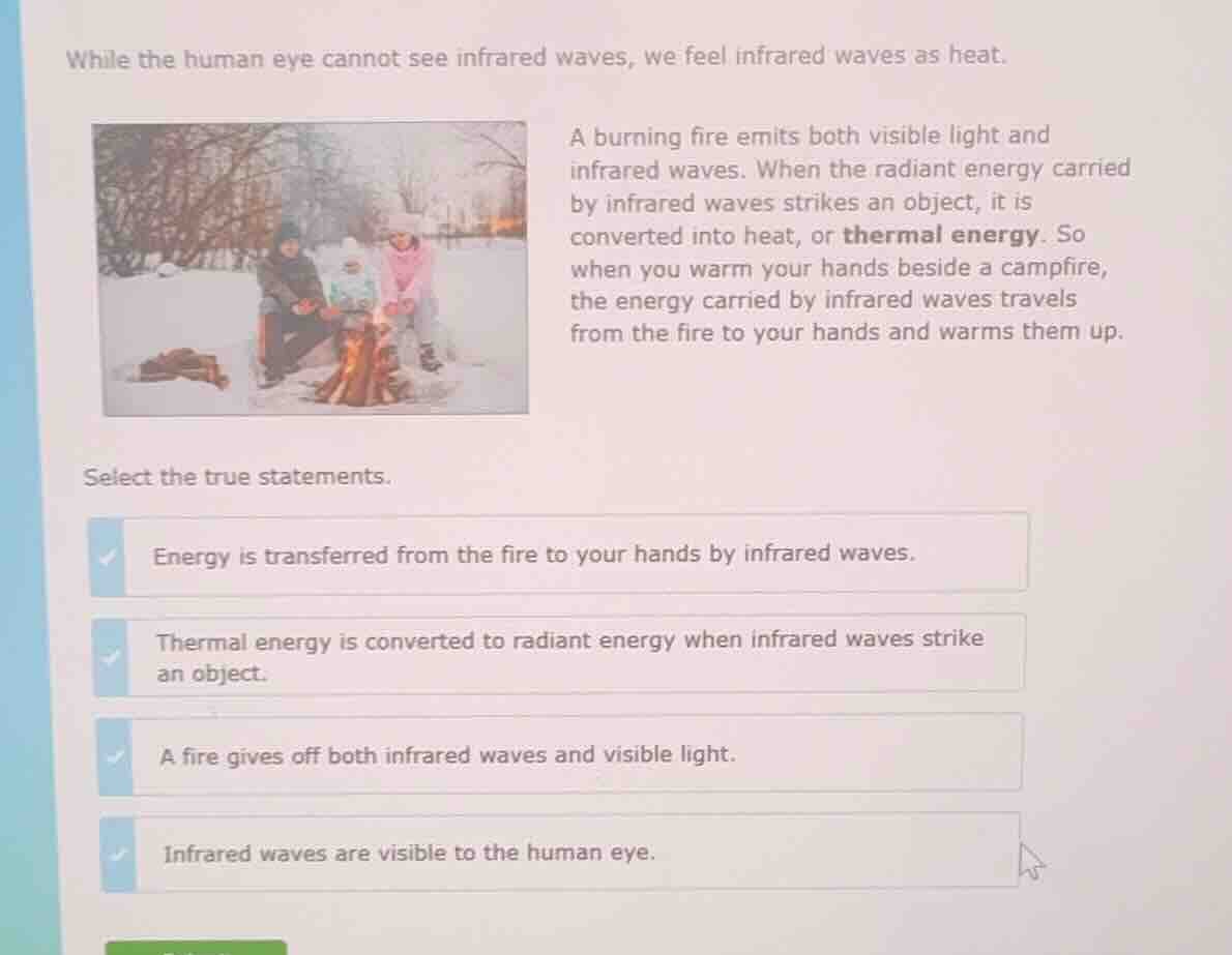 while the human eye cannot see infrared waves, we feel infrared waves a…