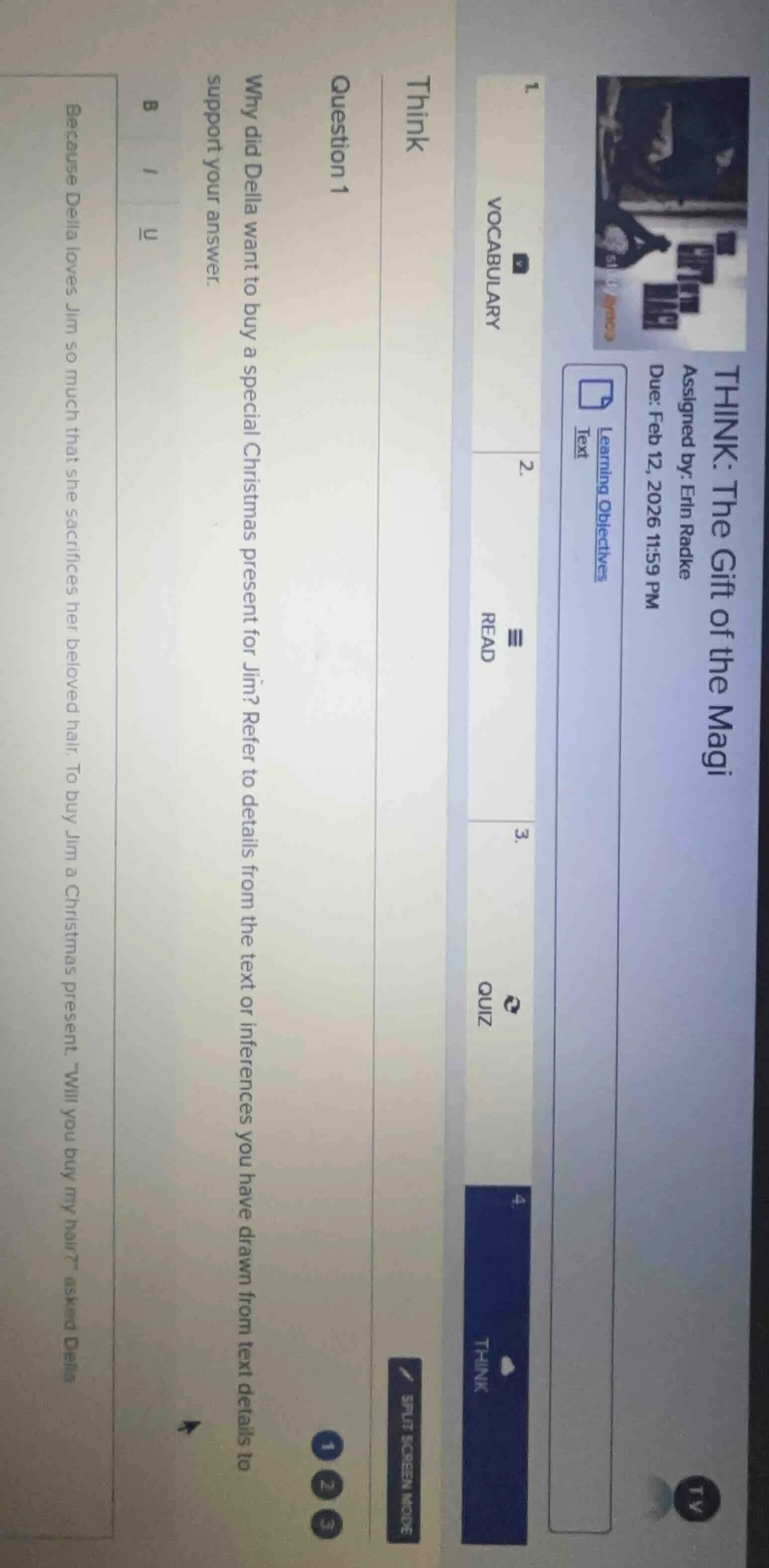 think: the gift of the magiassigned by: erin radkedue: feb 12, 2026 11:…