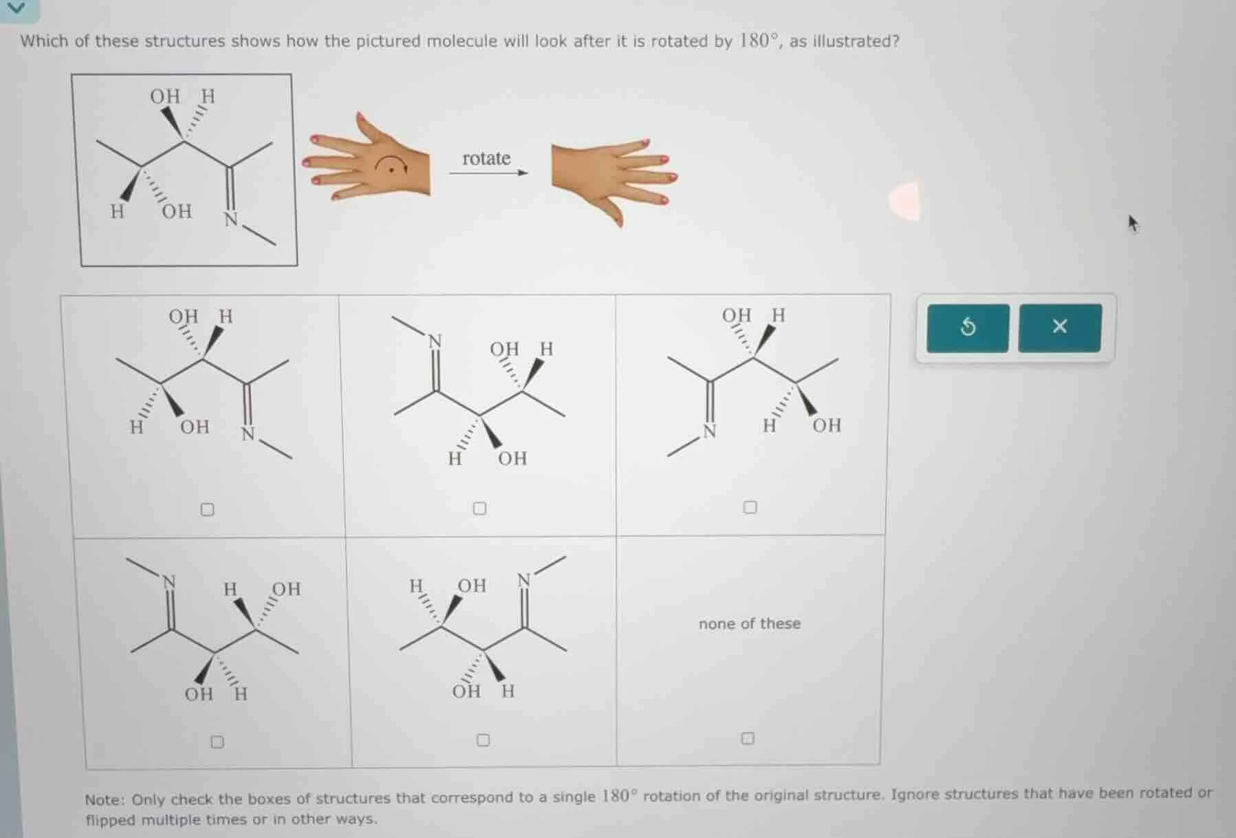 which of these structures shows how the pictured molecule will look aft…