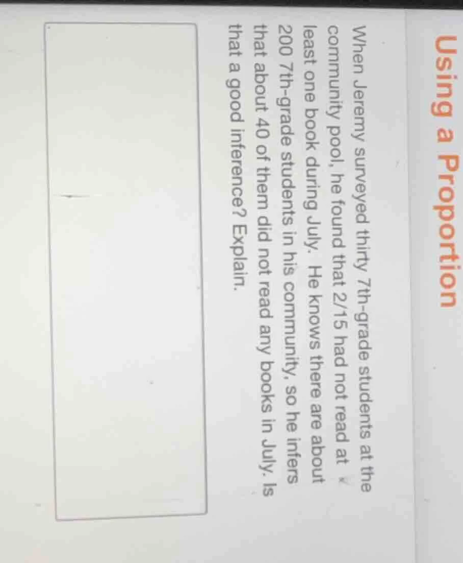 using a proportion when jeremy surveyed thirty 7th-grade students at th…