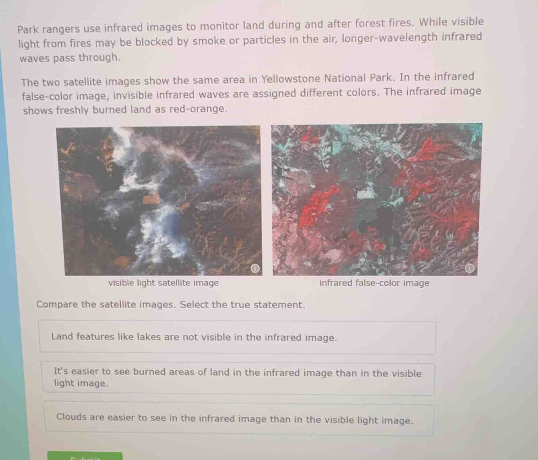 park rangers use infrared images to monitor land during and after fores…