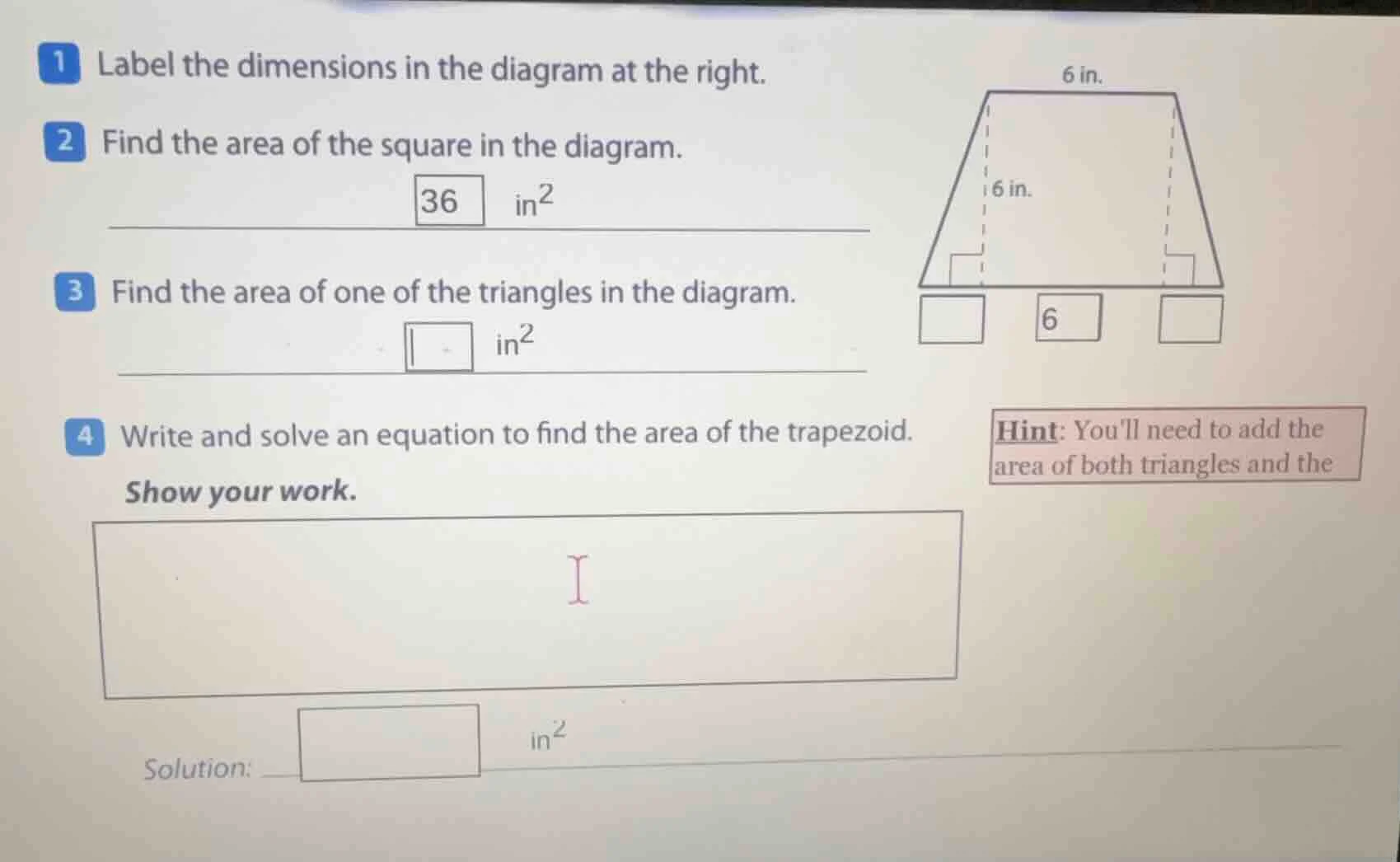 1 label the dimensions in the diagram at the right. 2 find the area of …