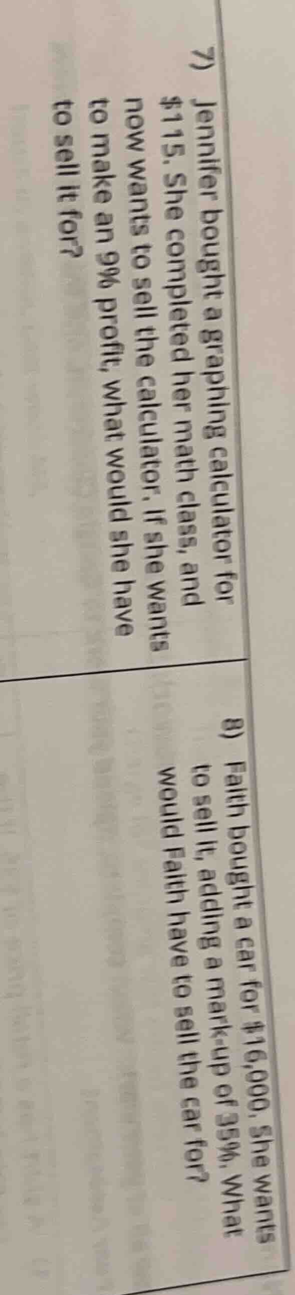 7) jennifer bought a graphing calculator for $115. she completed her ma…