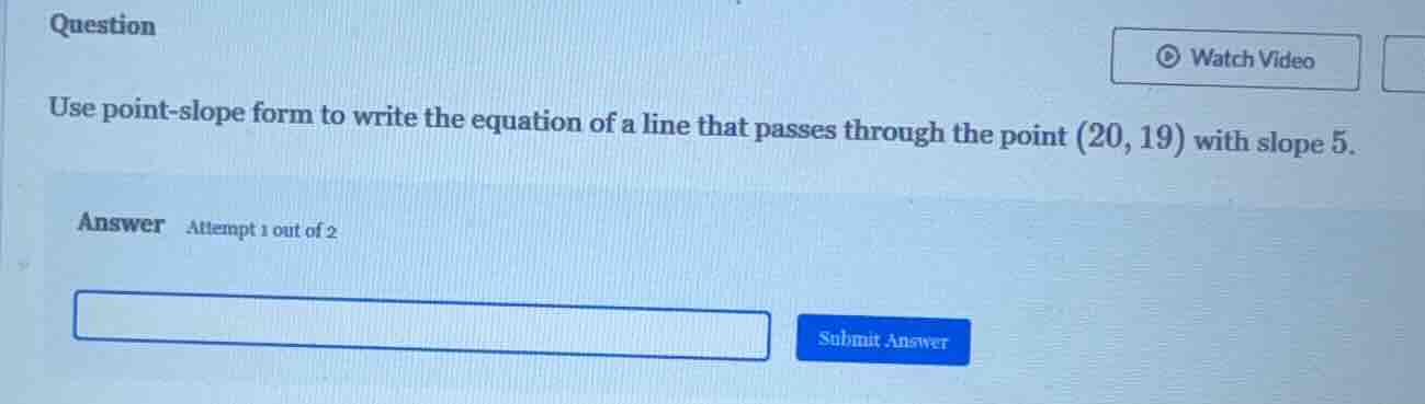 question use point-slope form to write the equation of a line that pass…