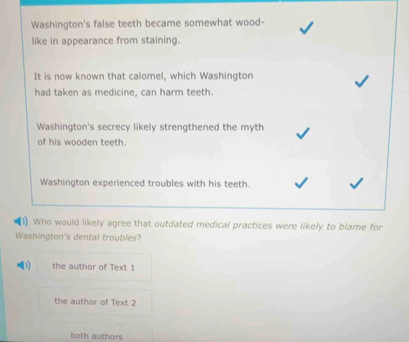 washingtons false teeth became somewhat wood-like in appearance from st…