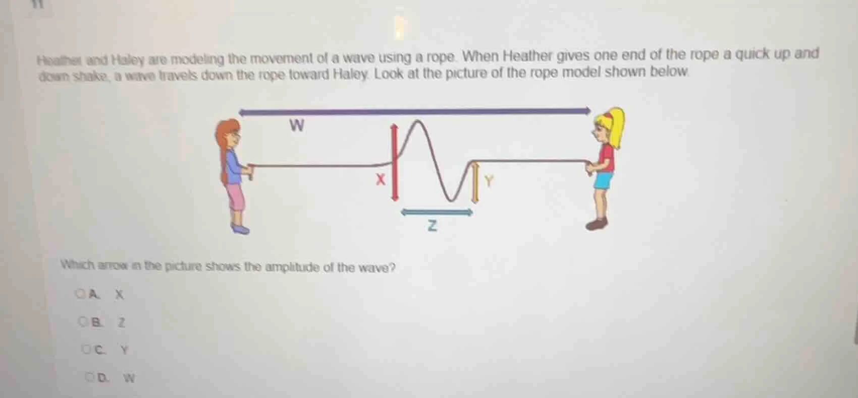 heather and haley are modeling the movement of a wave using a rope. whe…