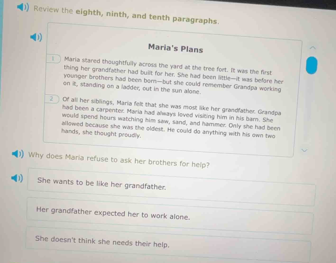 review the eighth, ninth, and tenth paragraphs. marias plans 1 maria st…