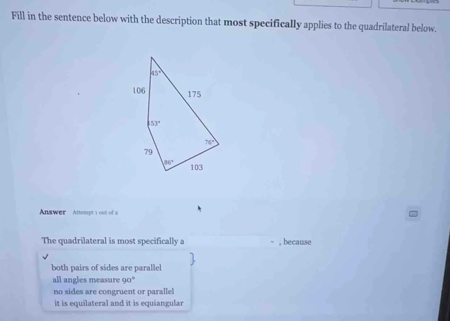 fill in the sentence below with the description that most specifically …