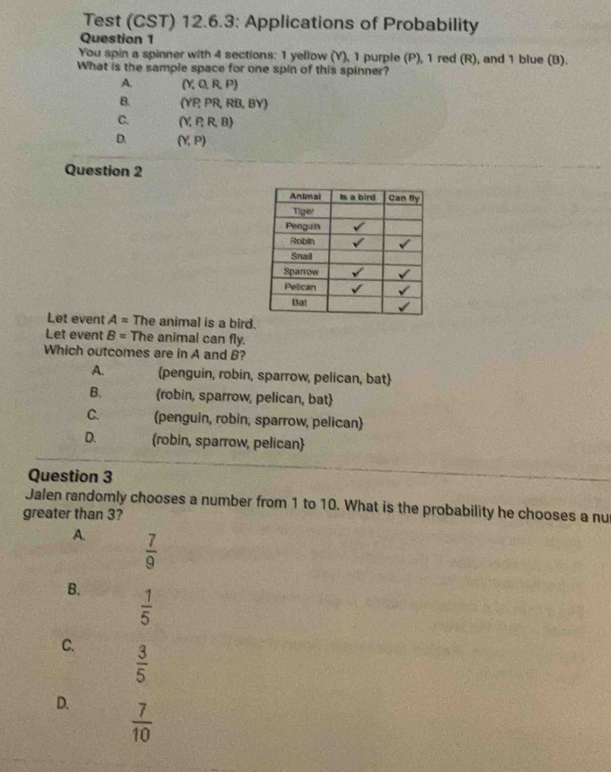 test (cst) 12.6.3: applications of probability question 1 you spin a sp…