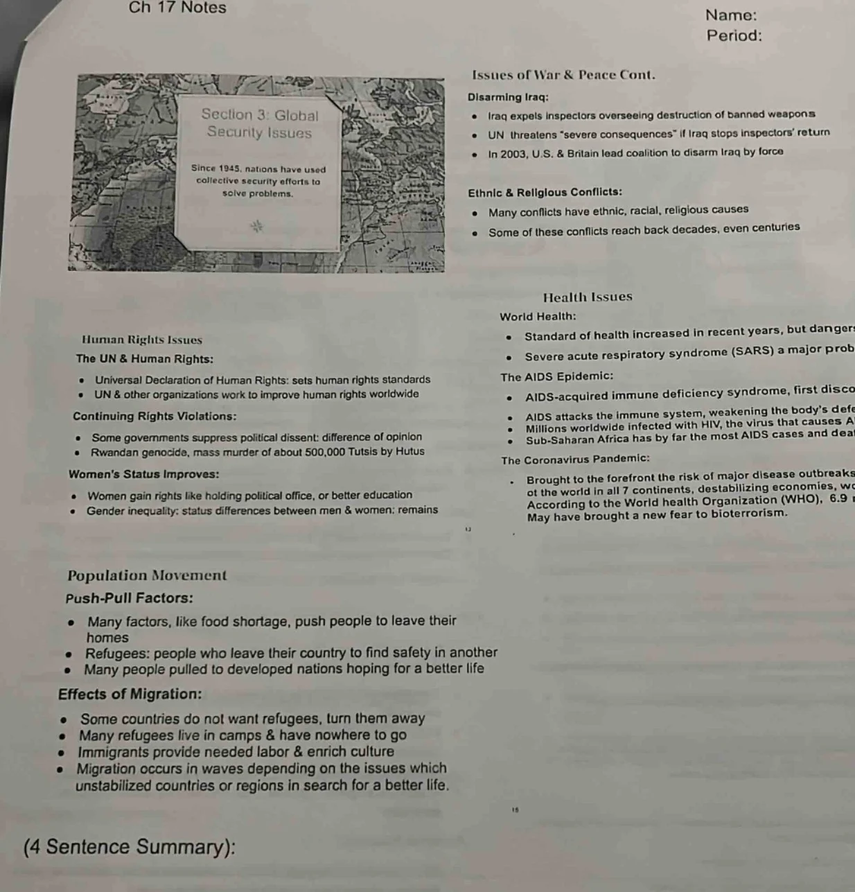 ch 17 notes name: period: section 3: global security issues since 1945,…