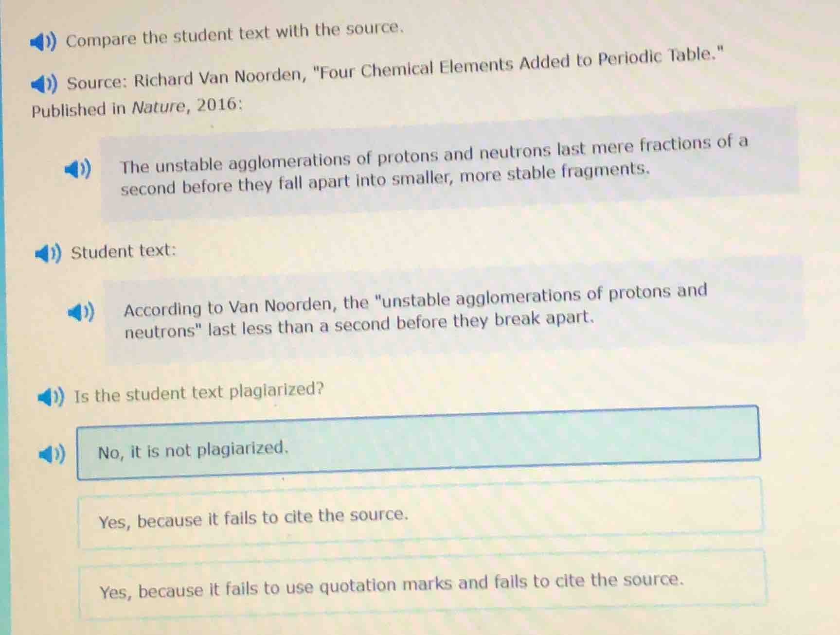 compare the student text with the source. source: richard van noorden, …