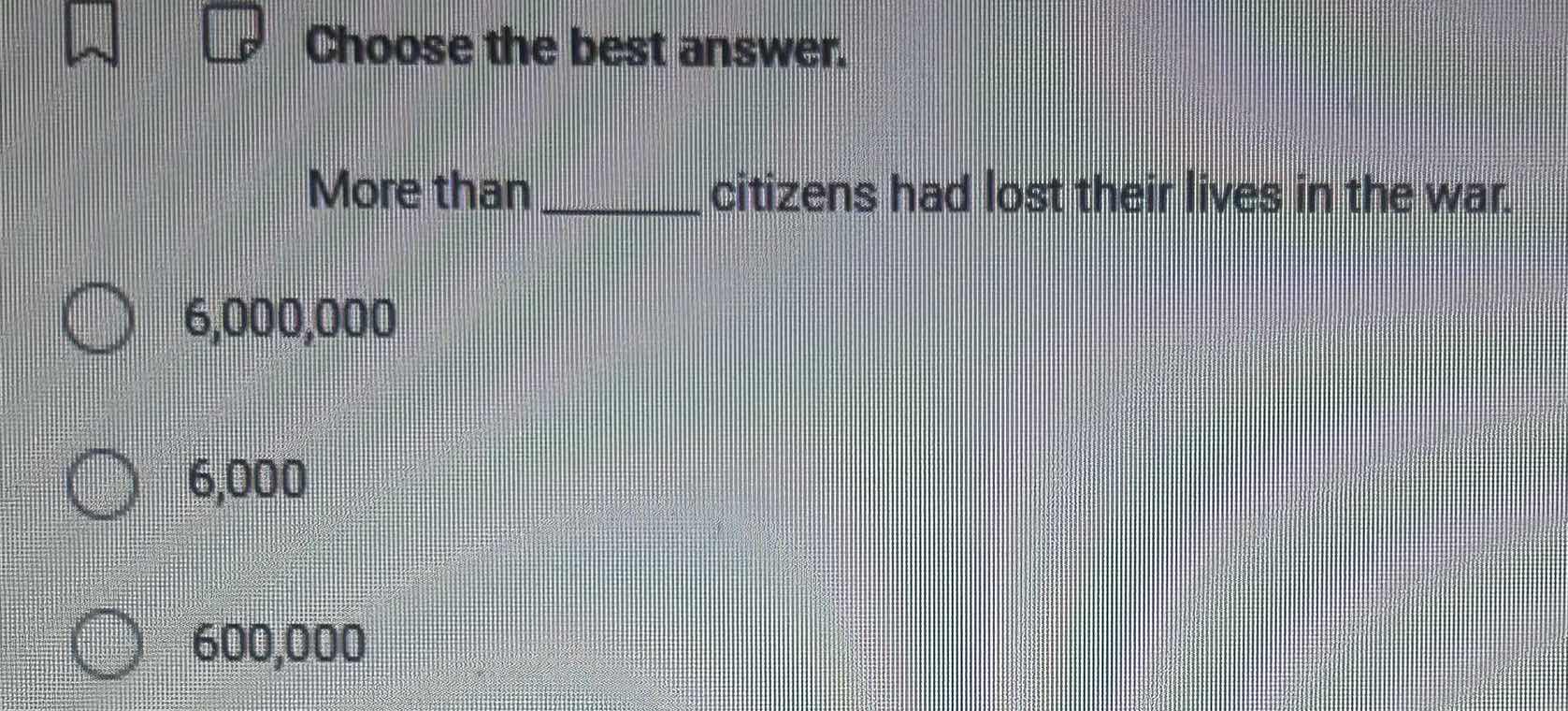 choose the best answer. more than ______ citizens had lost their lives …