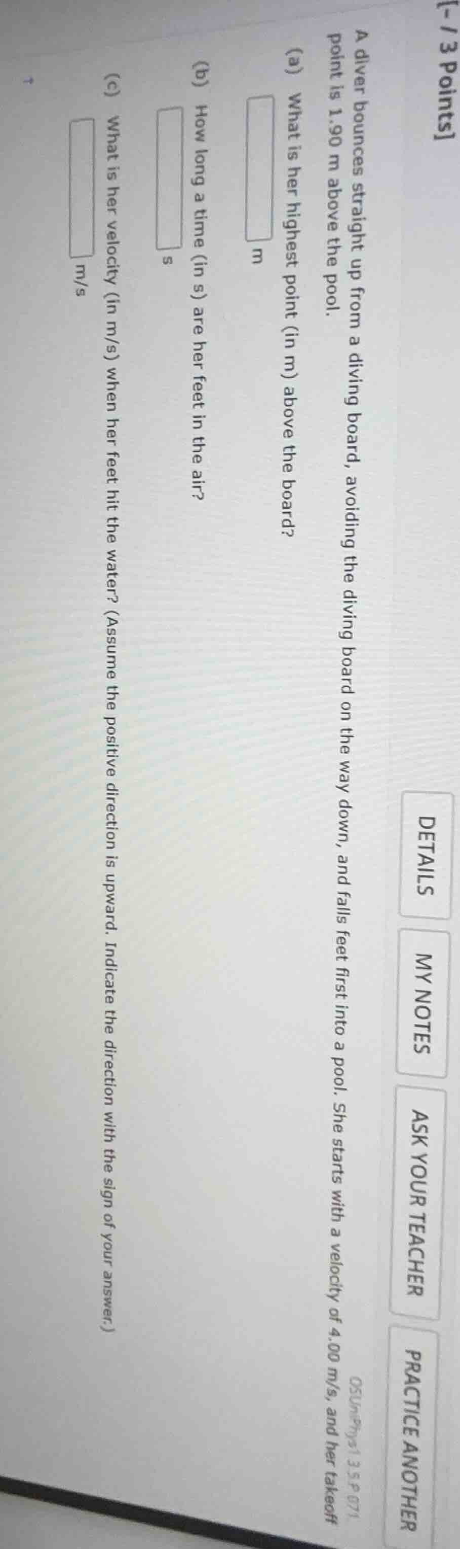 - / 3 points details my notes ask your teacher practice another a diver…