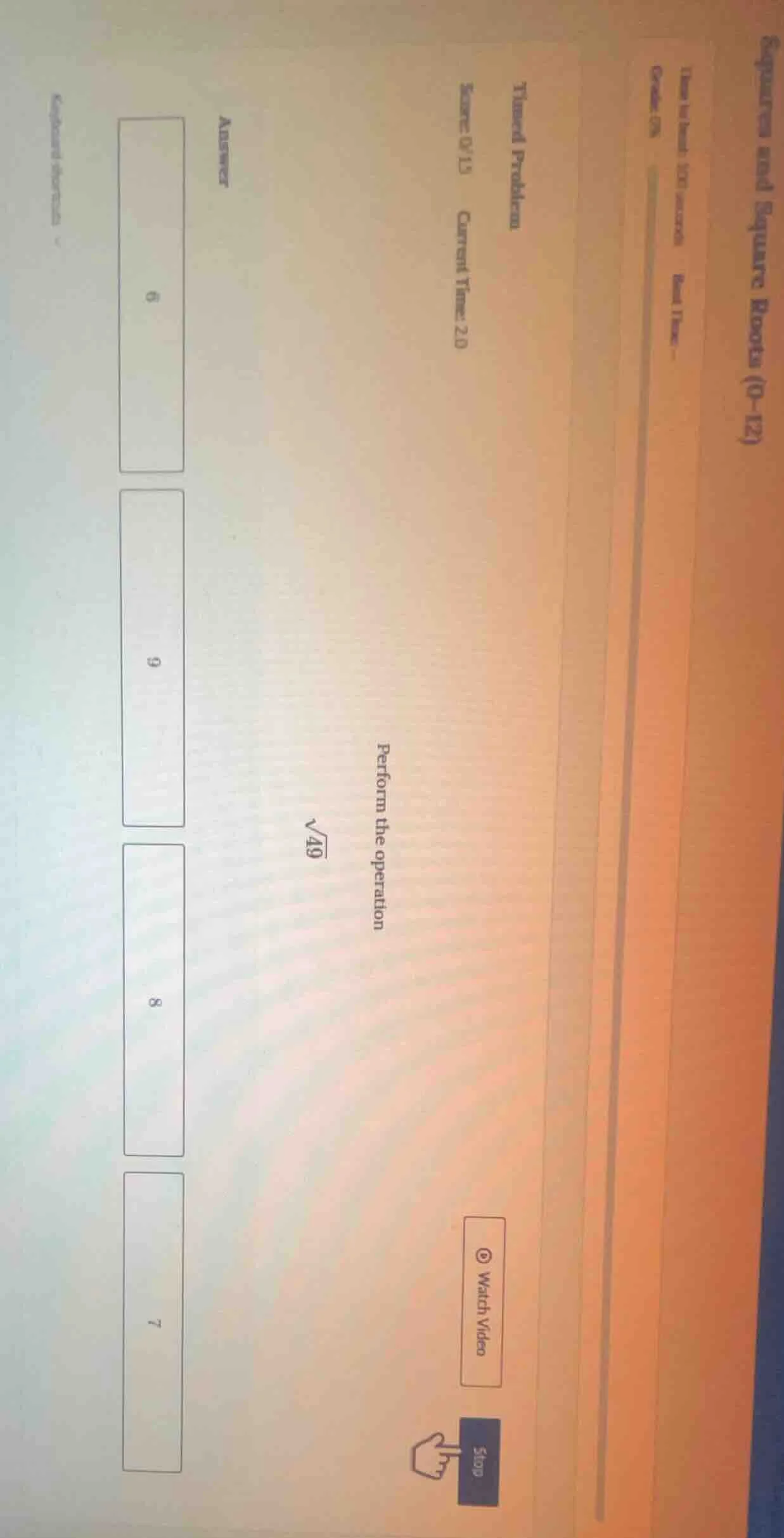 squares and square roots (0-12) time to beat: 100 seconds best time -- …
