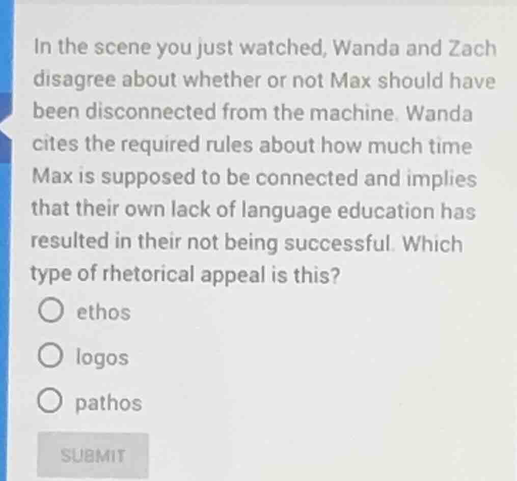 in the scene you just watched, wanda and zach disagree about whether or…