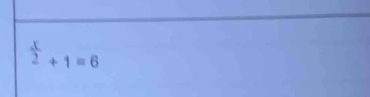 $\\frac{x}{2}+1=6$