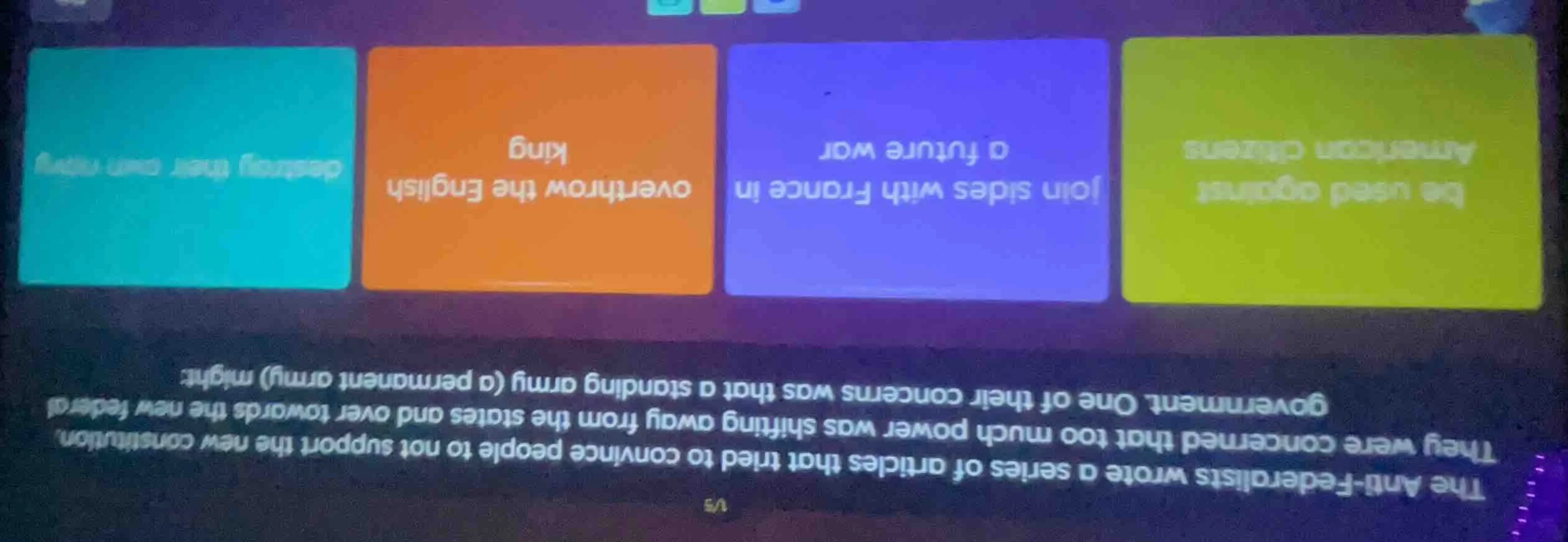 1/5 the anti-federalists wrote a series of articles that tried to convi…