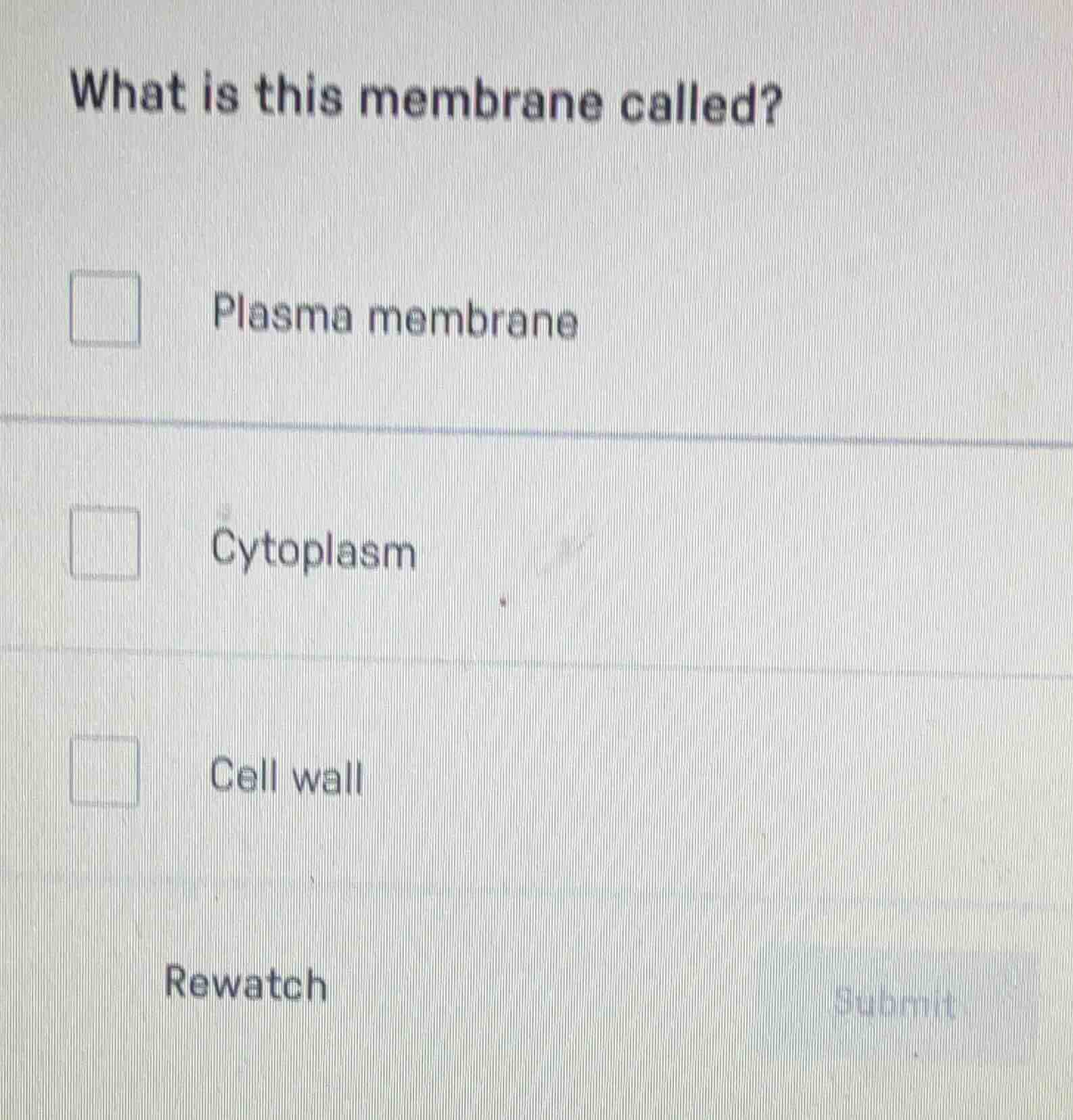 what is this membrane called?plasma membranecytoplasmcell wallrewatchsu…