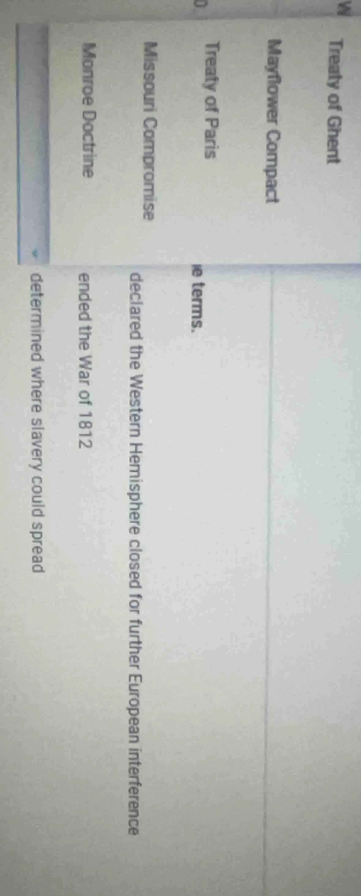 treaty of ghent mayflower compact treaty of paris missouri compromise m…