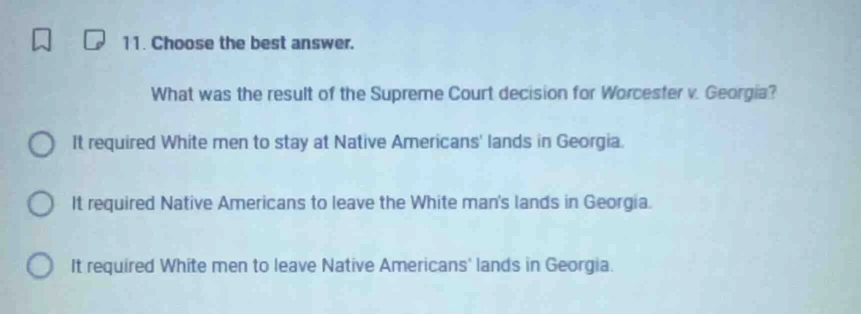 11. choose the best answer. what was the result of the supreme court de…