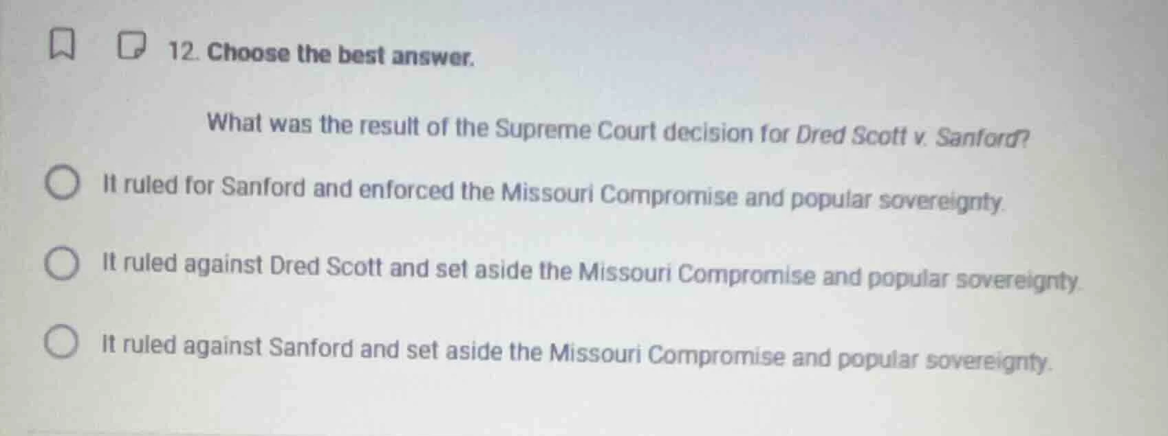 12. choose the best answer. what was the result of the supreme court de…