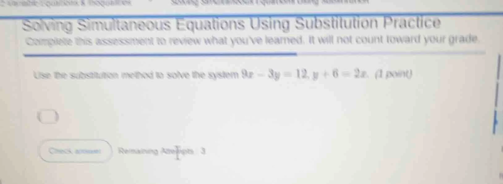 solving simultaneous equations using substitution practice complete thi…