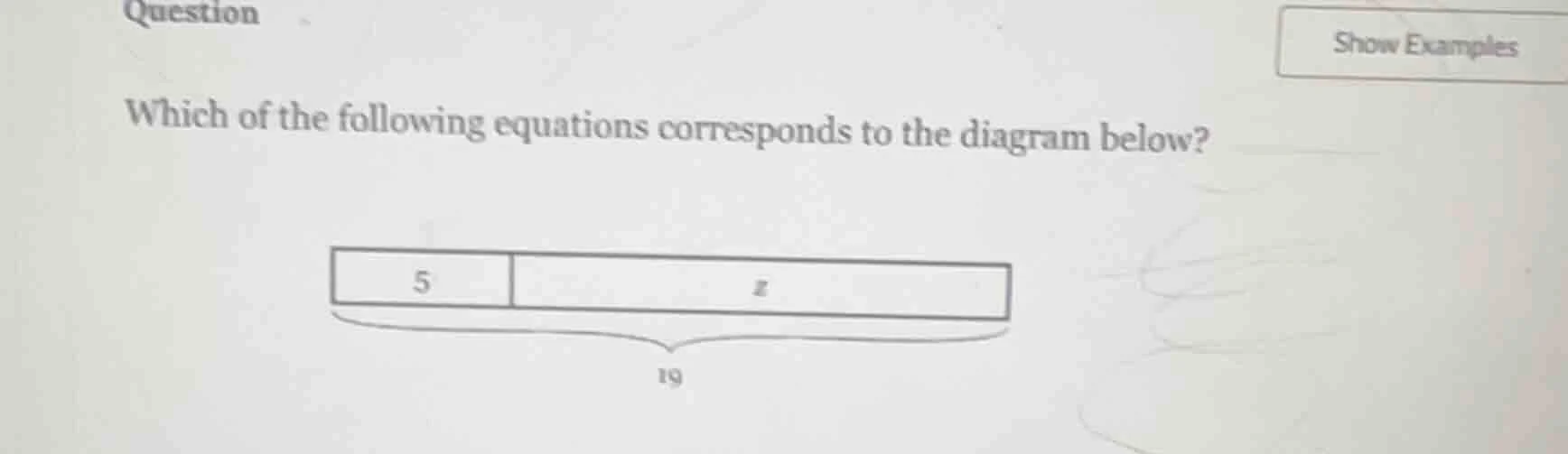 question show examples which of the following equations corresponds to …