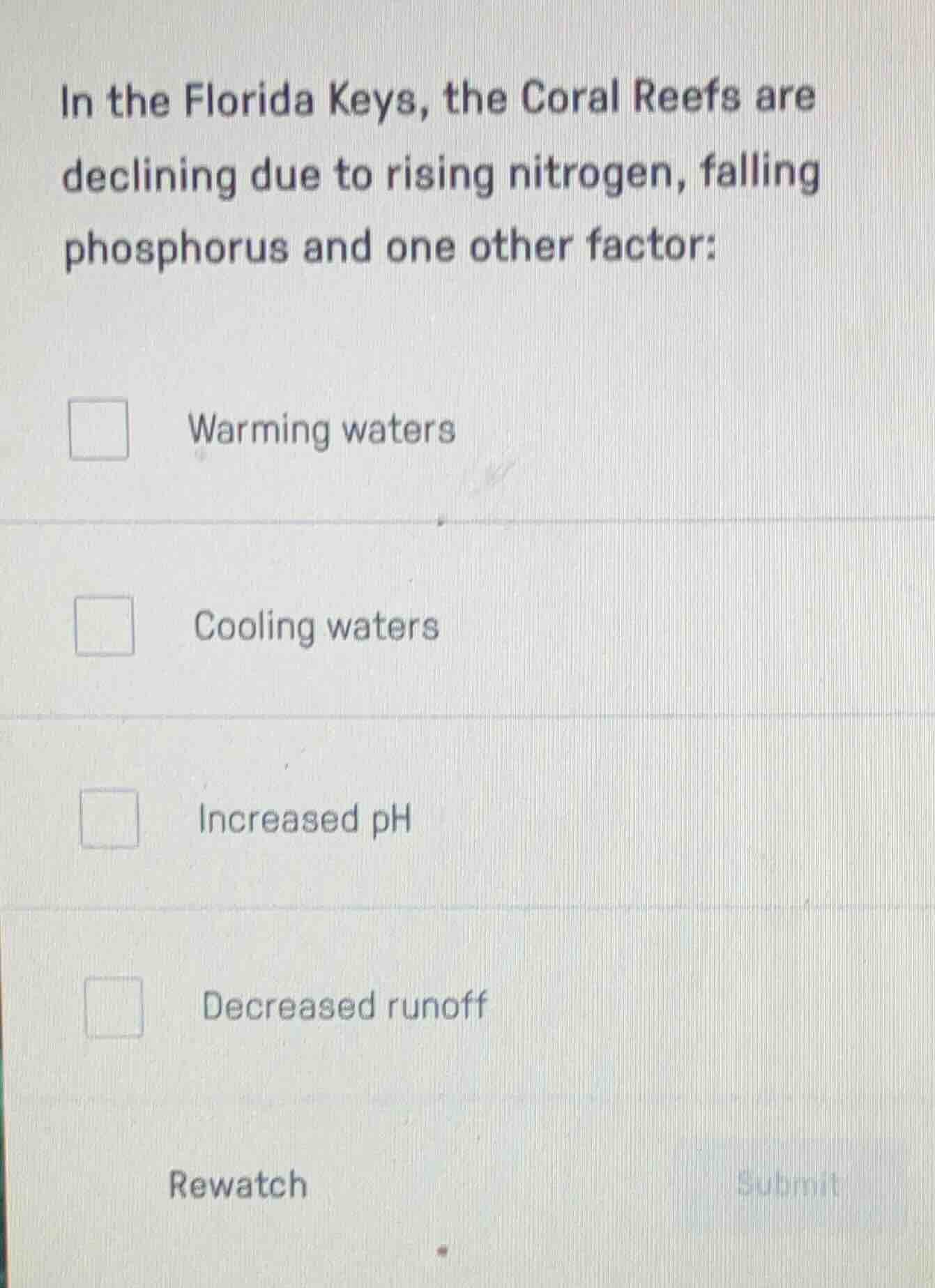 in the florida keys, the coral reefs are declining due to rising nitrog…