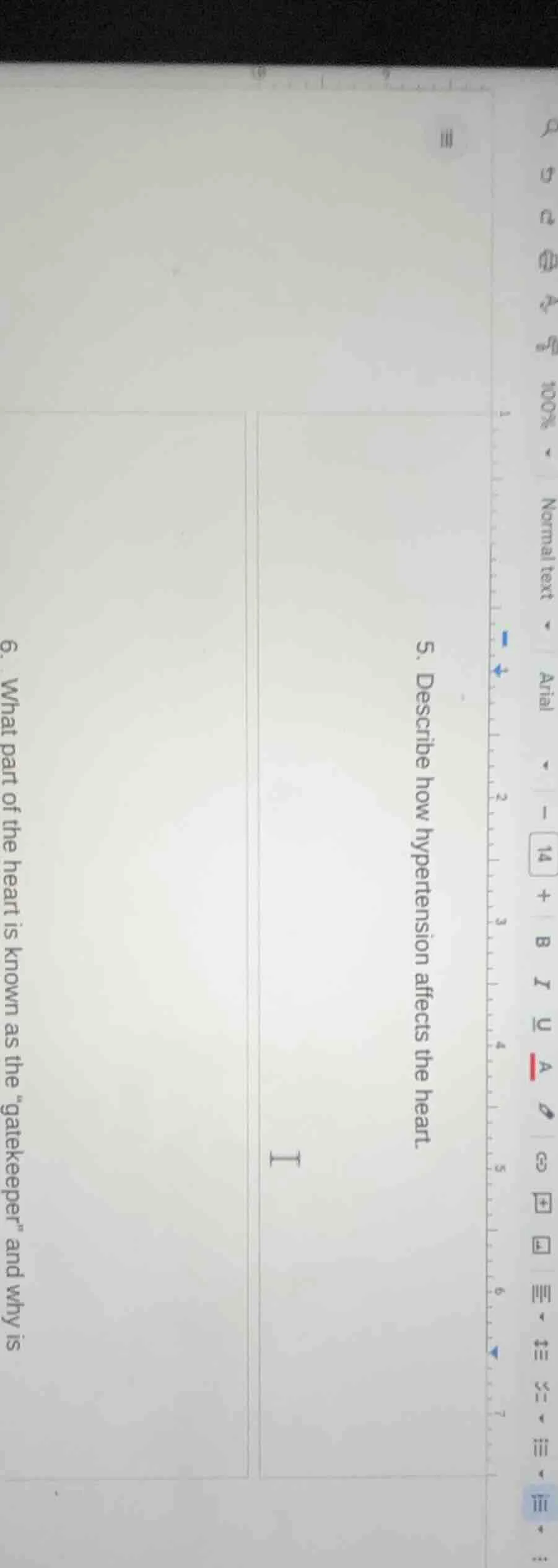 5. describe how hypertension affects the heart. 6. what part of the hea…