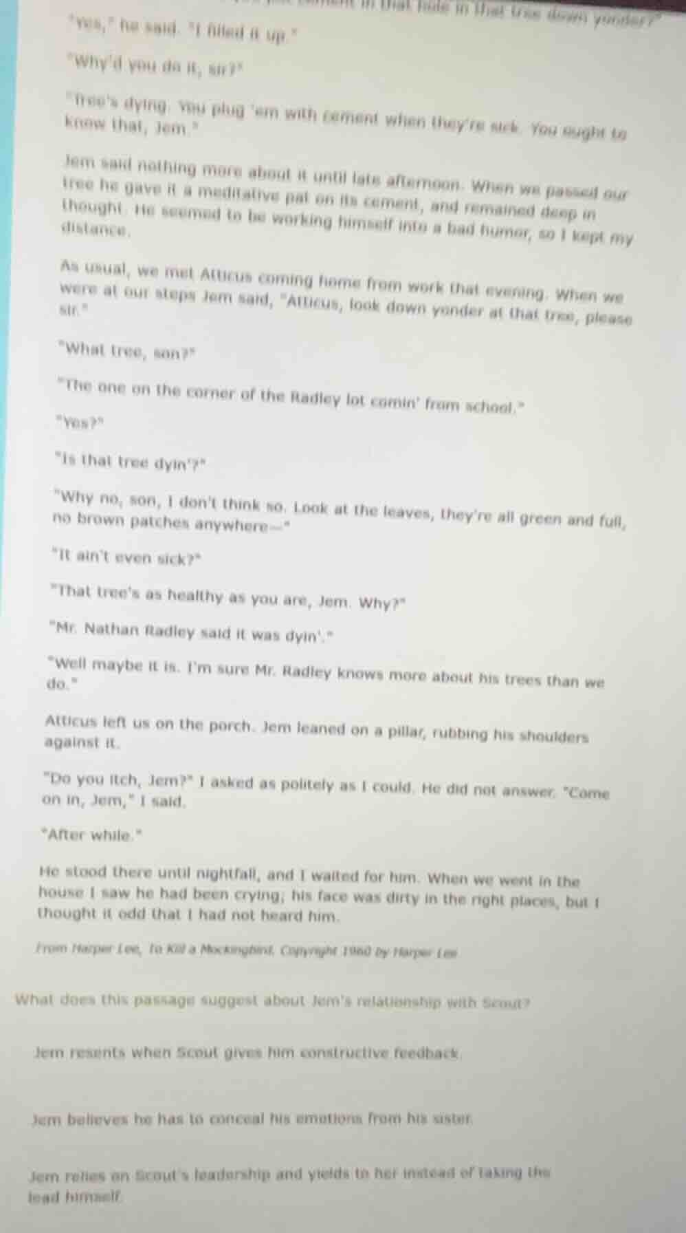\yes,\ he said. \i filled it up.\\whyd you do it, sir?\\trees dyin. you…