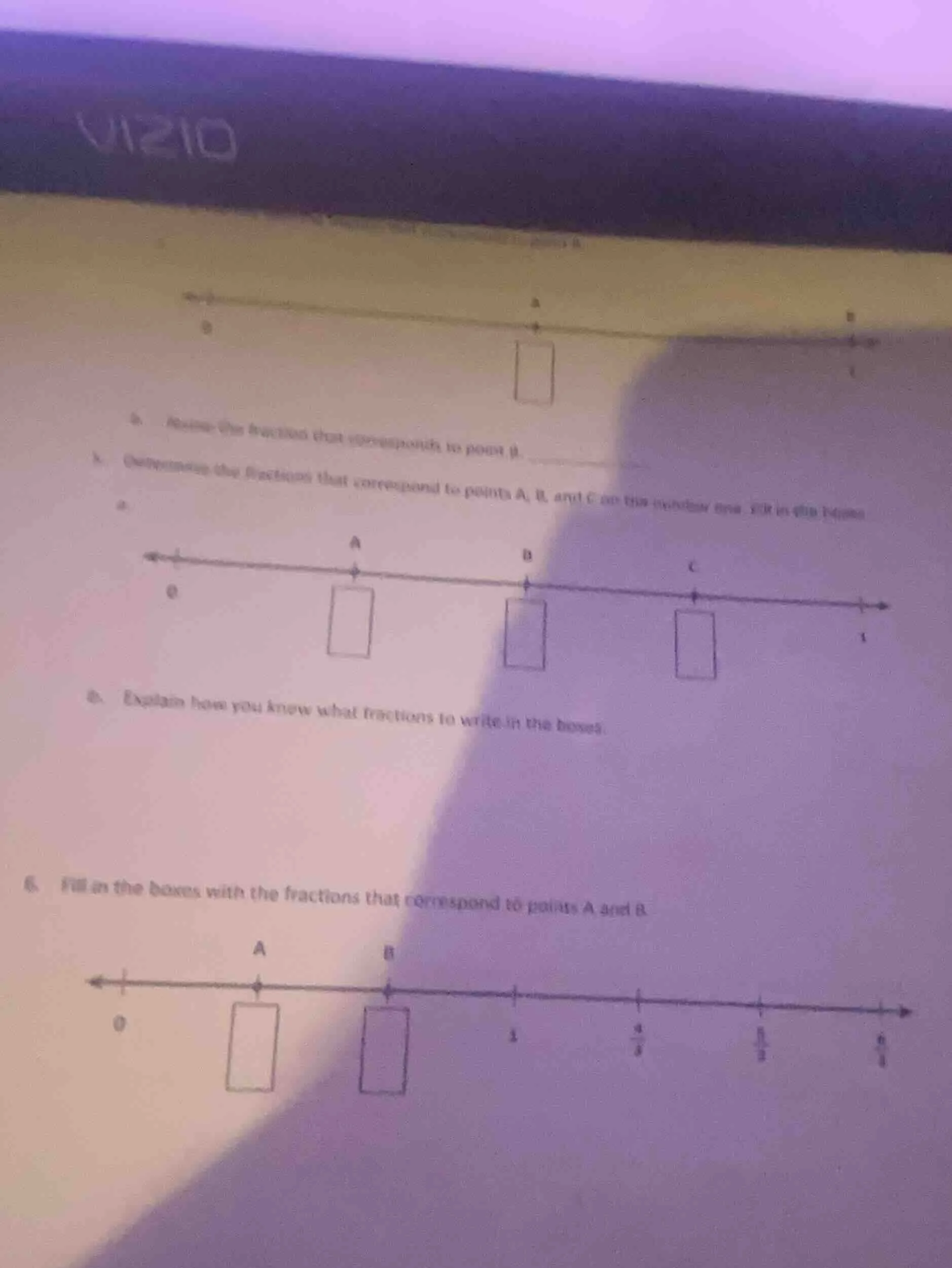 a. name the fraction that corresponds to point a.b. name the fraction t…