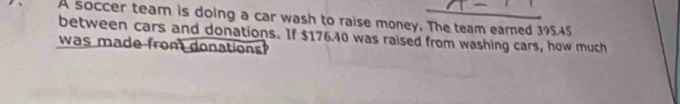 7. a soccer team is doing a car wash to raise money. the team earned $3…