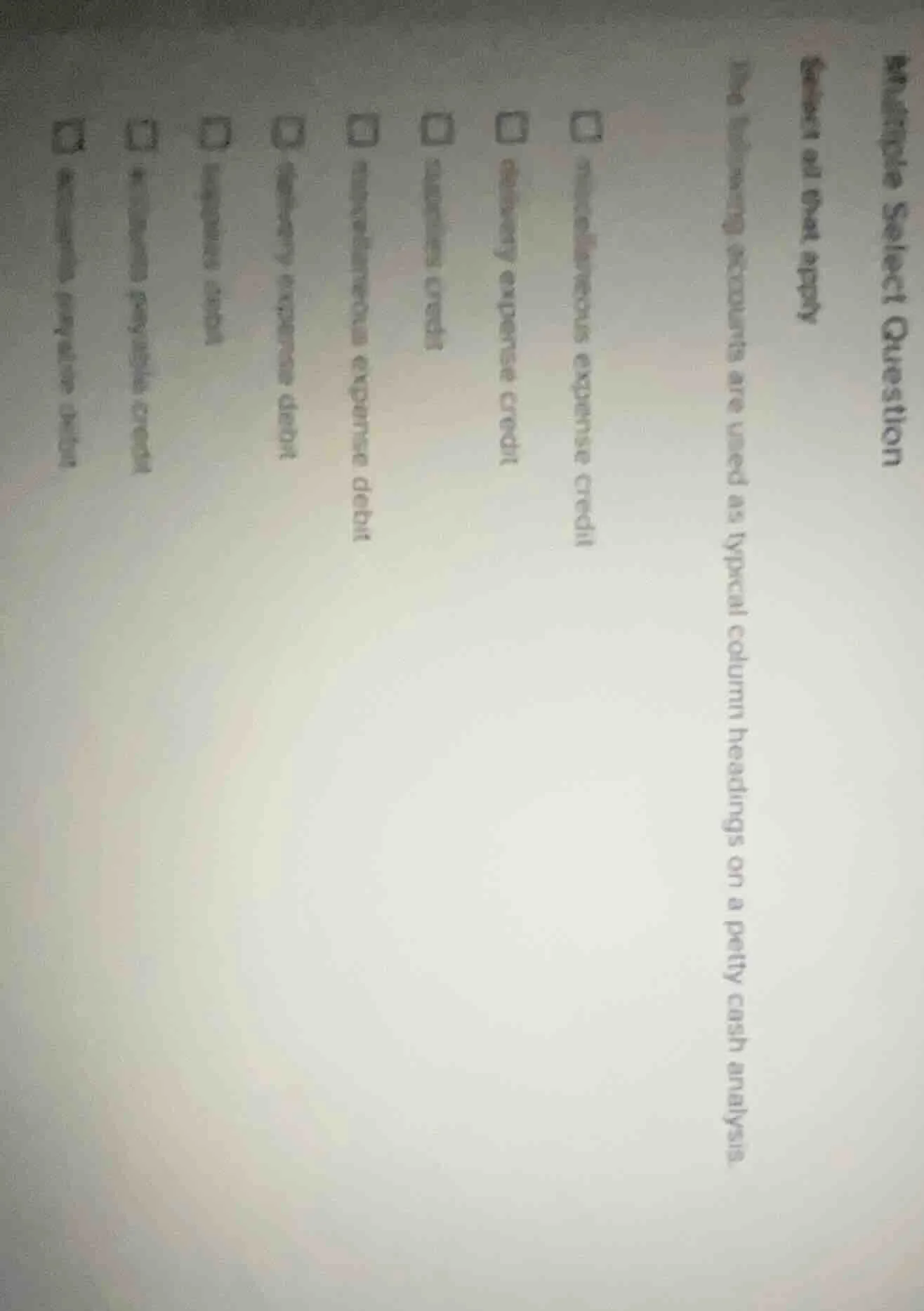 multiple select question select all that apply the following accounts a…