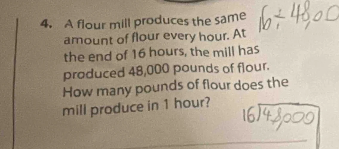 4. a flour mill produces the same amount of flour every hour. at the en…